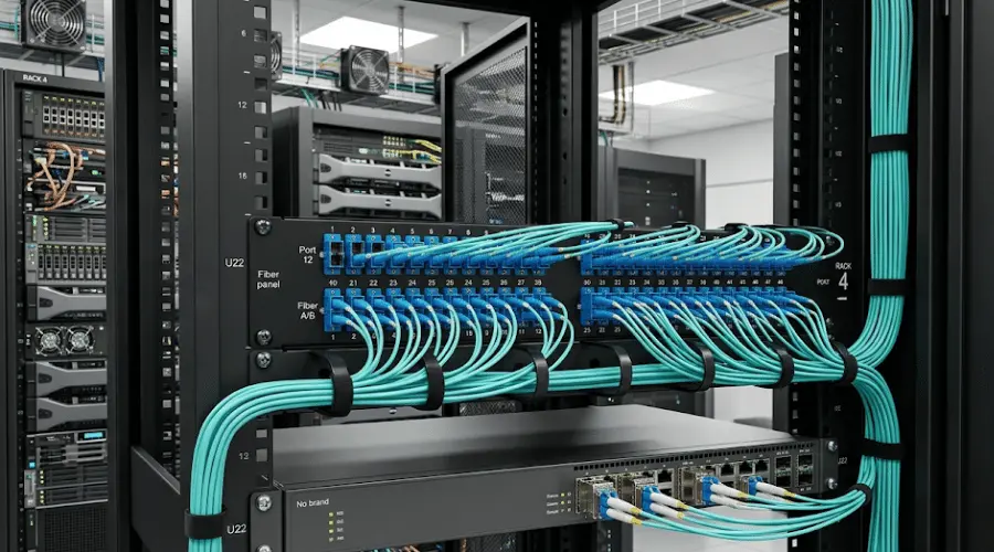 High-density duplex LC fiber patching in a 1U data center patch panel